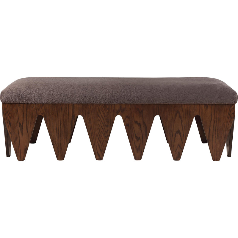 Meridian Altair Brown Velour Fur Fabric Bench IMAGE 3
