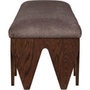 Meridian Altair Brown Velour Fur Fabric Bench IMAGE 4