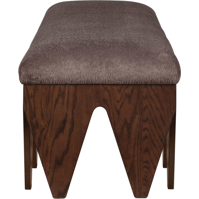 Meridian Altair Brown Velour Fur Fabric Bench IMAGE 4