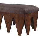 Meridian Altair Brown Velour Fur Fabric Bench IMAGE 5