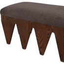 Meridian Altair Brown Velour Fur Fabric Bench IMAGE 6