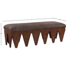 Meridian Altair Brown Velour Fur Fabric Bench IMAGE 7