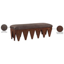 Meridian Altair Brown Velour Fur Fabric Bench IMAGE 8