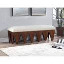 Meridian Altair Cream Velour Fur Fabric Bench IMAGE 2