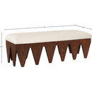 Meridian Altair Cream Velour Fur Fabric Bench IMAGE 7