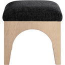 Meridian Lawson Black Chenille Fabric Ottoman IMAGE 3