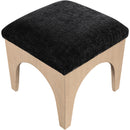 Meridian Lawson Black Chenille Fabric Ottoman IMAGE 4