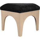 Meridian Lawson Black Chenille Fabric Ottoman IMAGE 5