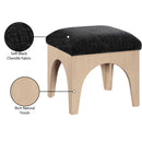Meridian Lawson Black Chenille Fabric Ottoman IMAGE 7