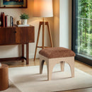 Meridian Lawson Cognac Chenille Fabric Ottoman IMAGE 2