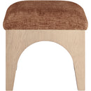 Meridian Lawson Cognac Chenille Fabric Ottoman IMAGE 3