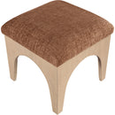 Meridian Lawson Cognac Chenille Fabric Ottoman IMAGE 4