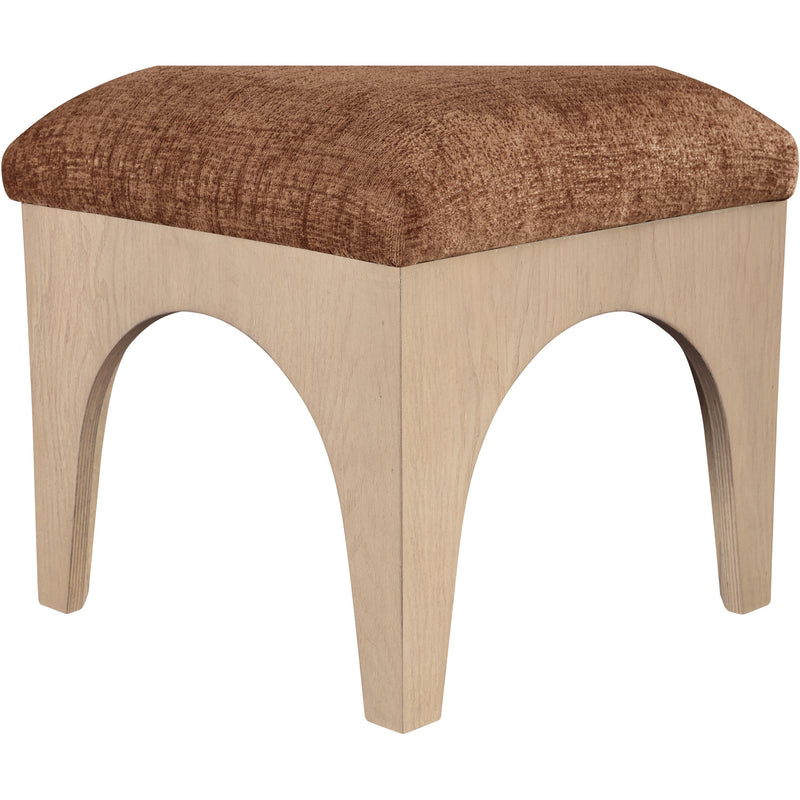 Meridian Lawson Cognac Chenille Fabric Ottoman IMAGE 5