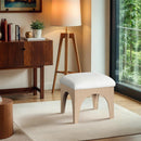 Meridian Lawson Cream Chenille Fabric Ottoman IMAGE 2