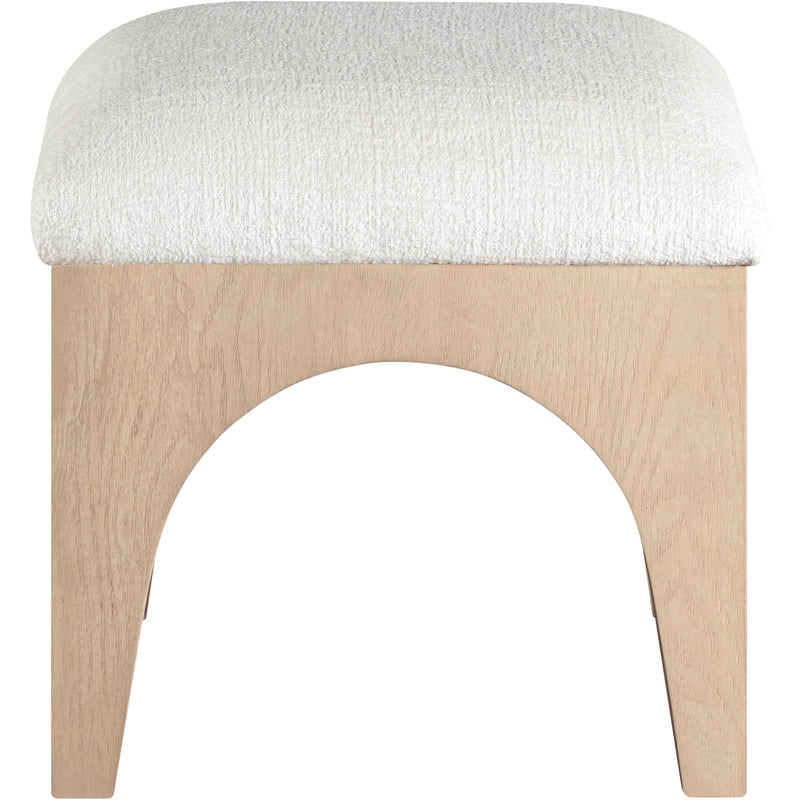 Meridian Lawson Cream Chenille Fabric Ottoman IMAGE 3