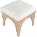 Meridian Lawson Cream Chenille Fabric Ottoman IMAGE 4