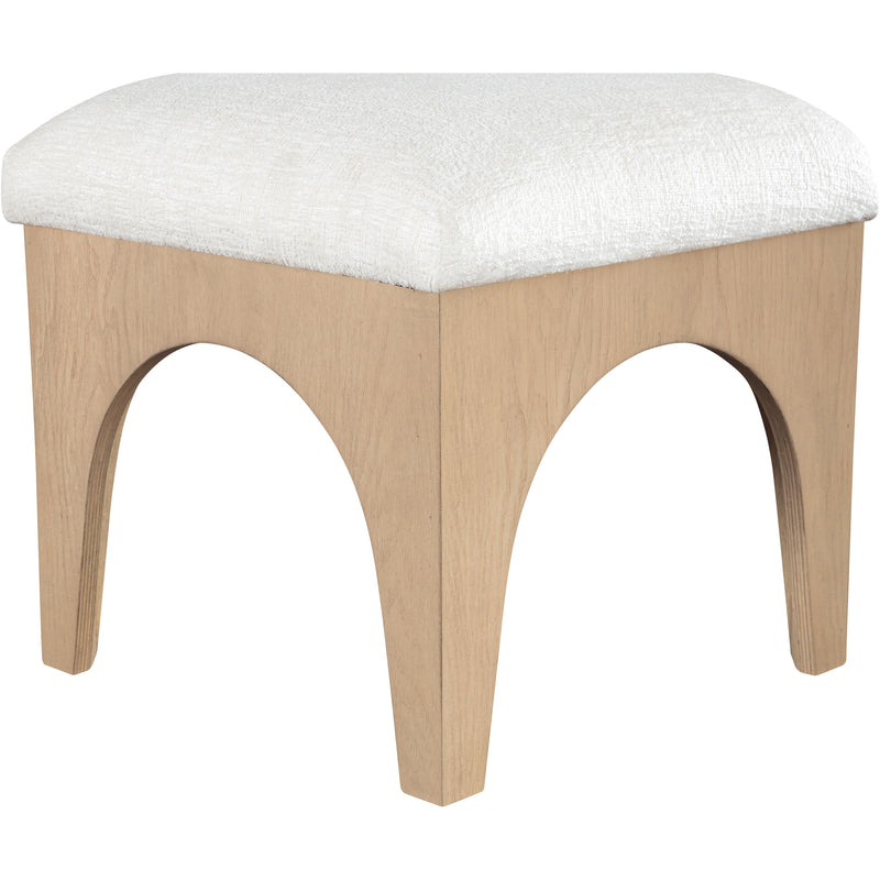 Meridian Lawson Cream Chenille Fabric Ottoman IMAGE 5