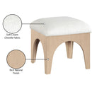 Meridian Lawson Cream Chenille Fabric Ottoman IMAGE 7