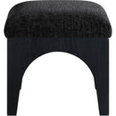 Meridian Lawson Black Chenille Fabric Ottoman IMAGE 3