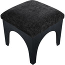 Meridian Lawson Black Chenille Fabric Ottoman IMAGE 4