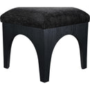 Meridian Lawson Black Chenille Fabric Ottoman IMAGE 5