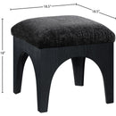 Meridian Lawson Black Chenille Fabric Ottoman IMAGE 6