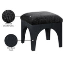 Meridian Lawson Black Chenille Fabric Ottoman IMAGE 7