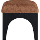 Meridian Lawson Cognac Chenille Fabric Ottoman IMAGE 3