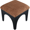 Meridian Lawson Cognac Chenille Fabric Ottoman IMAGE 4