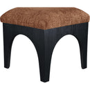 Meridian Lawson Cognac Chenille Fabric Ottoman IMAGE 5