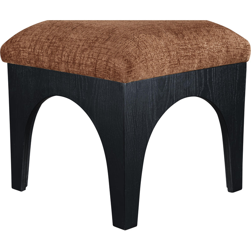 Meridian Lawson Cognac Chenille Fabric Ottoman IMAGE 5