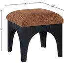Meridian Lawson Cognac Chenille Fabric Ottoman IMAGE 6