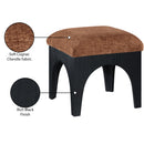 Meridian Lawson Cognac Chenille Fabric Ottoman IMAGE 7