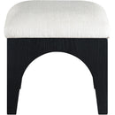 Meridian Lawson Cream Chenille Fabric Ottoman IMAGE 3