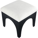 Meridian Lawson Cream Chenille Fabric Ottoman IMAGE 4