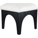 Meridian Lawson Cream Chenille Fabric Ottoman IMAGE 5