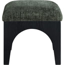 Meridian Lawson Green Chenille Fabric Ottoman IMAGE 3