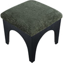Meridian Lawson Green Chenille Fabric Ottoman IMAGE 4