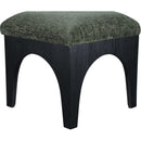 Meridian Lawson Green Chenille Fabric Ottoman IMAGE 5