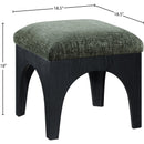 Meridian Lawson Green Chenille Fabric Ottoman IMAGE 6