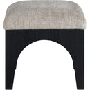Meridian Lawson Grey Chenille Fabric Ottoman IMAGE 3