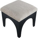 Meridian Lawson Grey Chenille Fabric Ottoman IMAGE 4
