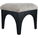 Meridian Lawson Grey Chenille Fabric Ottoman IMAGE 5