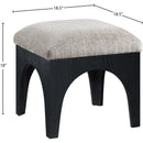 Meridian Lawson Grey Chenille Fabric Ottoman IMAGE 6