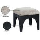 Meridian Lawson Grey Chenille Fabric Ottoman IMAGE 7