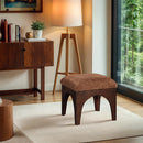 Meridian Lawson Cognac Chenille Fabric Ottoman IMAGE 2