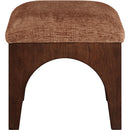 Meridian Lawson Cognac Chenille Fabric Ottoman IMAGE 3