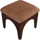 Meridian Lawson Cognac Chenille Fabric Ottoman IMAGE 4
