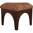 Meridian Lawson Cognac Chenille Fabric Ottoman IMAGE 5