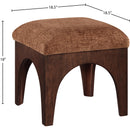 Meridian Lawson Cognac Chenille Fabric Ottoman IMAGE 6